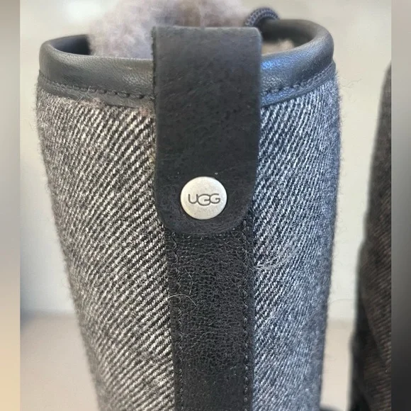 Ugg Belcloud 14” Tall Shearling Lined Leather Suede Lace Up Waterproof Boots 8 - Picture 6 of 13